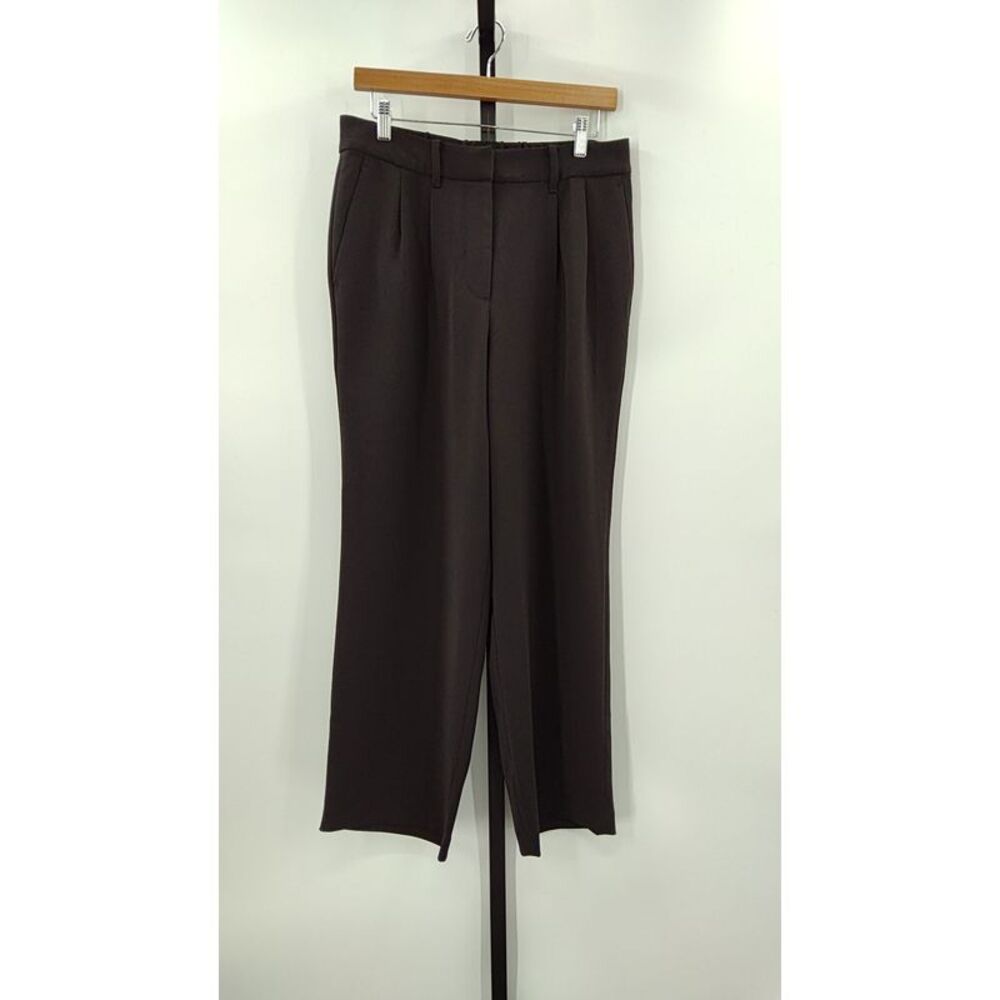 Quince Women Stretch Crepe Pleated Wide Leg Pants - 28" Black 10